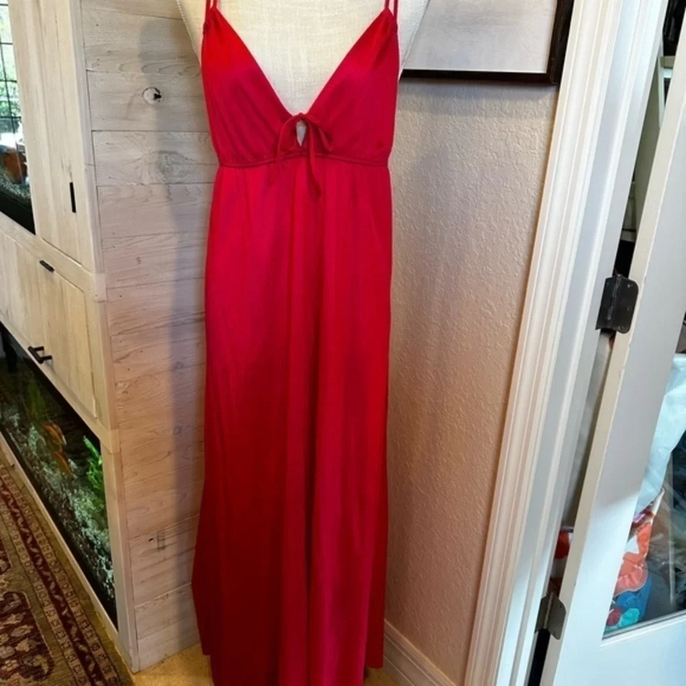 Vintage Erin Loren New York‎ red slip dress no size or care tag estimated medium